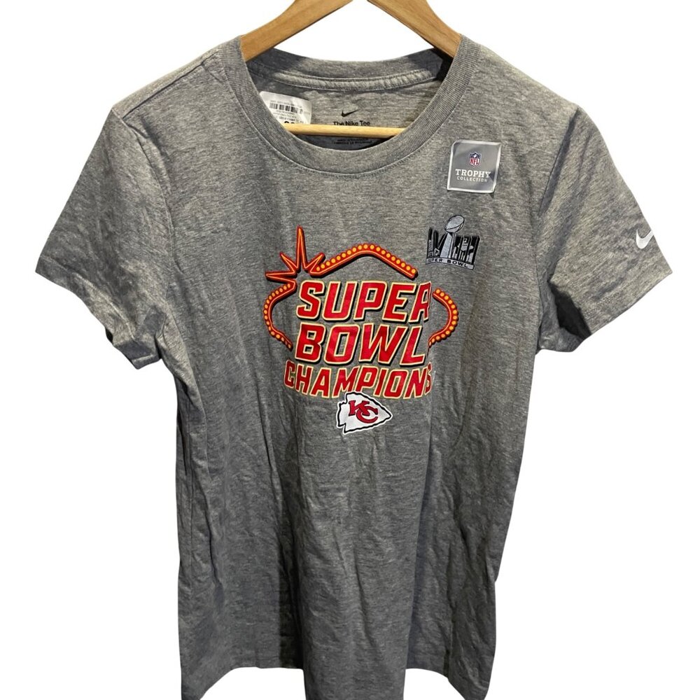 Nike‎ Kansas City Chiefs Super Bowl Champions Gray Tee Large